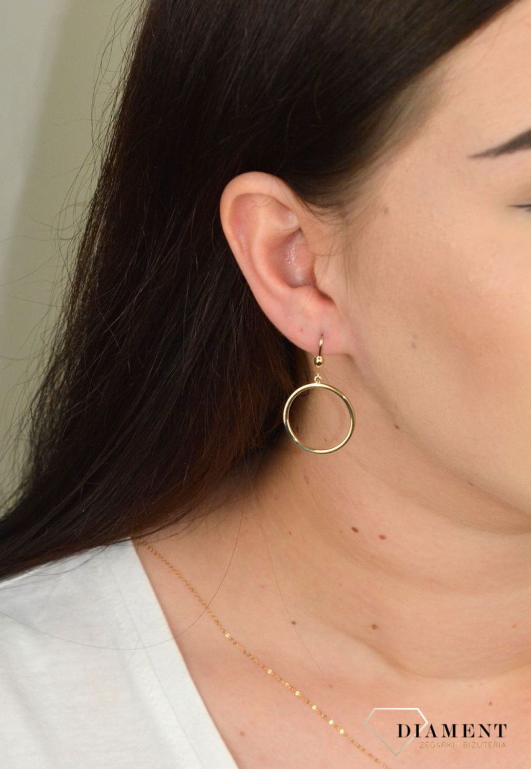 Złote kolczyki wiszące kółka KL 9521.jpg